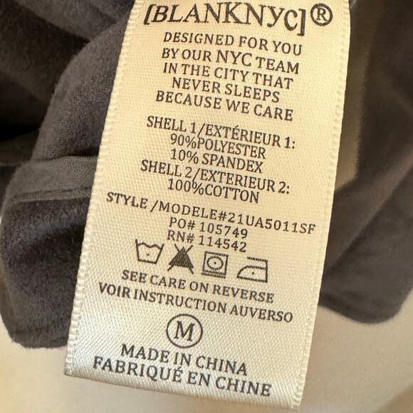 BLANK NYC Legendary Faux Suede Motto Jacket Gray Women's size Medium Biker - Picture 13 of 14